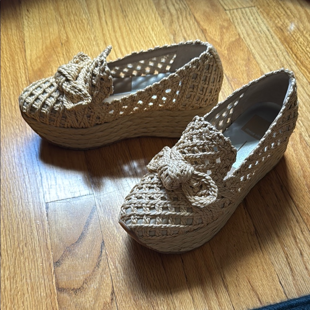 Dolce Vita Tan Espadrille Shoes with Woven Texture